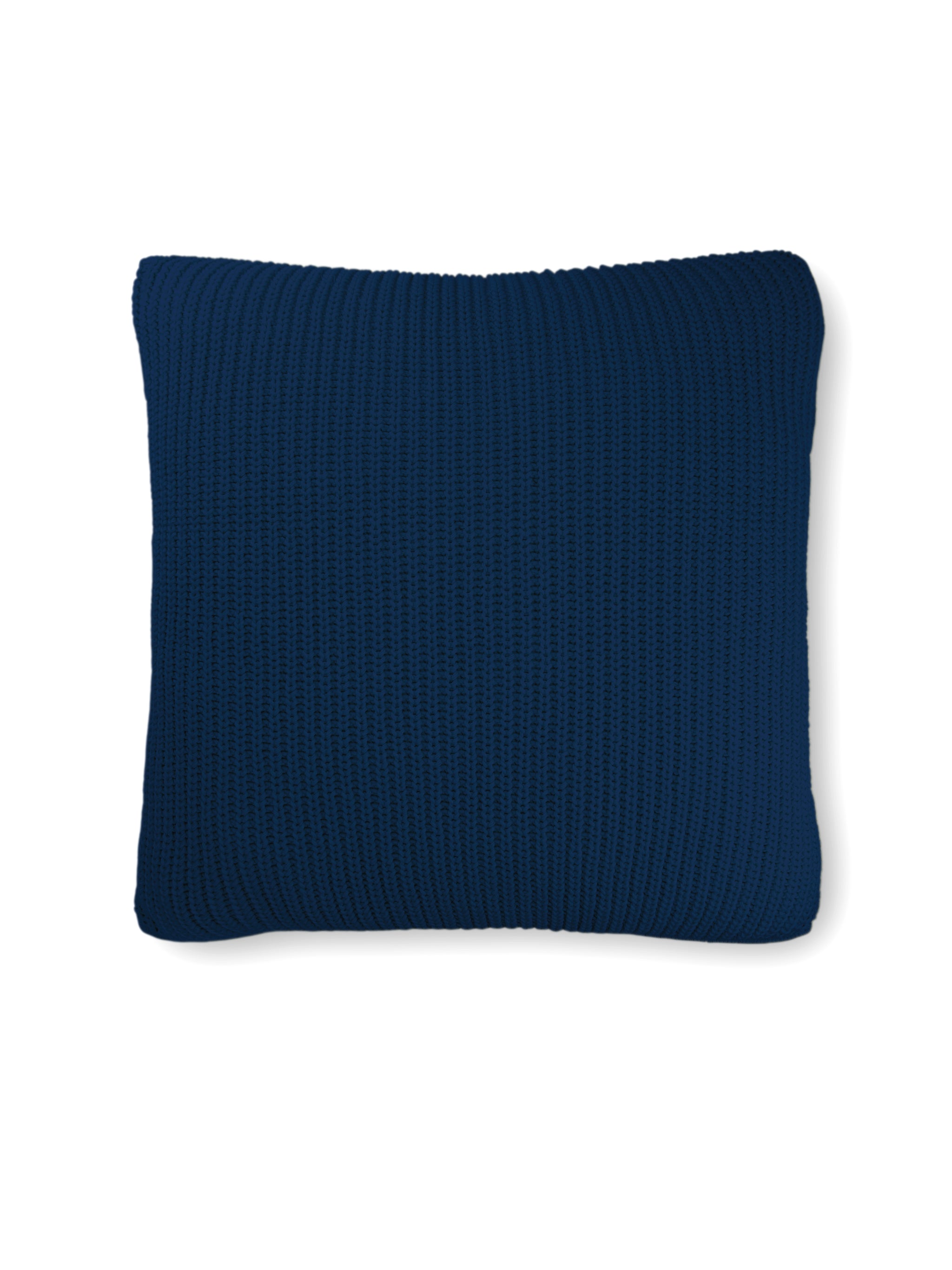 Navy knitted cushion hotsell